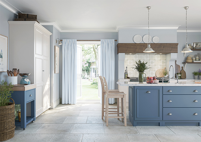 Lace Stripes, Vintage Blue - Made to Measure Curtains - Image 14